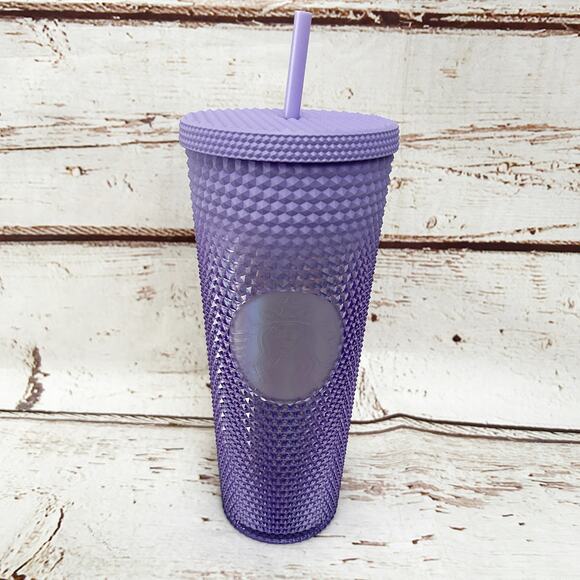 STARBUCKS Iridescent Lilac Holo Ombre Studded Bling Venti Tumbler - Picture 1 of 3